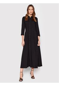 YAS Sukienka koszulowa Savanna 26022663 Czarny Regular Fit. Kolor: czarny. Materiał: wiskoza. Typ sukienki: koszulowe #1