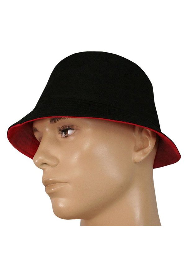 Czerwono-Czarny Kapelusz Rybacki, 100% Bawełna, Czapka Rybaczka, Wędkarski -Pako Jeans- Dwustronny. Kolor: czerwony. Materiał: bawełna. Sezon: lato, wiosna