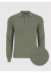 PAKO LORENTE – Zielony sweter męski z kołnierzykiem P24SF-2X-005-Z-0 - Pako Lorente. Kolor: zielony. Materiał: bawełna #9