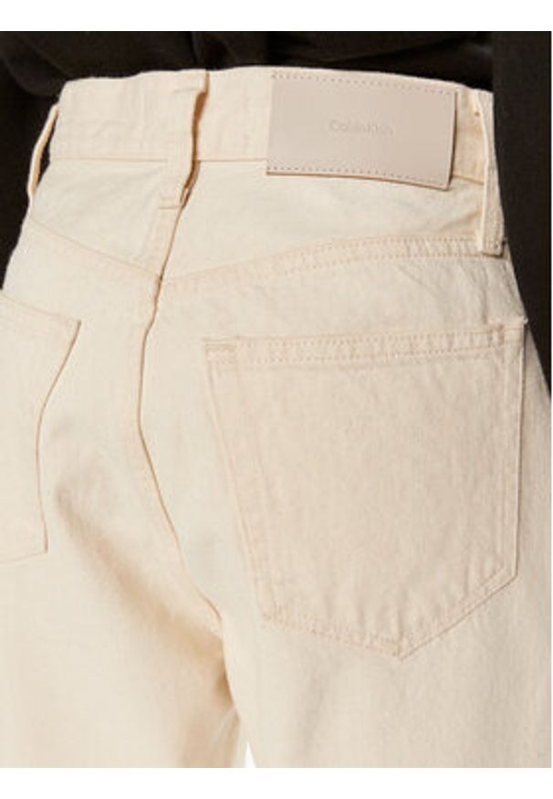 Calvin Klein Jeansy K20K207270 Écru Wide Leg
