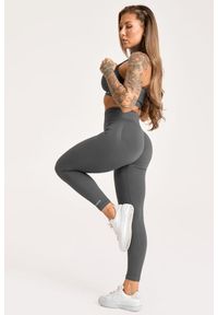 GYM GLAMOUR - Legginsy fitness damskie Gym Glamour push up 2.0. Kolor: szary. Sport: fitness