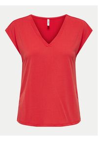 only - ONLY T-Shirt Free 15287041 Czerwony Regular Fit. Kolor: czerwony. Materiał: syntetyk #5