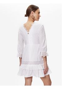 TwinSet - TWINSET Sukienka letnia 231TT2151 Biały Regular Fit. Kolor: biały. Materiał: bawełna. Sezon: lato