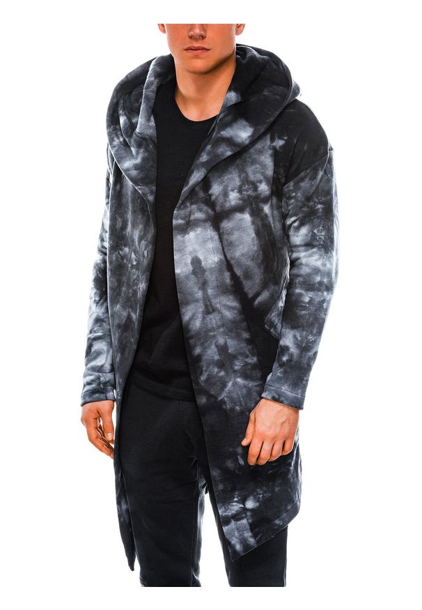 Ombre Clothing - Bluza męska z kapturem Paris- batik czarna B961 - XXL. Typ kołnierza: kaptur. Kolor: czarny. Materiał: bawełna, poliester, dzianina