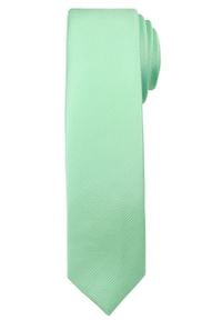 Jednokolorowy Krawat Męski, Śledź - 5 cm - Angelo di Monti, Jasnozielony. Kolor: zielony #1