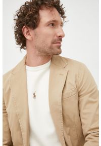 Polo Ralph Lauren marynarka męska kolor beżowy. Typ kołnierza: polo. Kolor: beżowy. Materiał: materiał. Styl: klasyczny #4