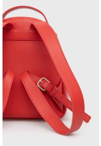 Love Moschino plecak damski kolor czerwony mały z aplikacją. Kolor: czerwony. Wzór: aplikacja