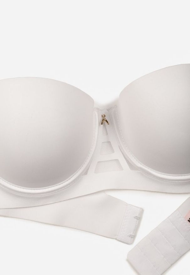 Born2be - Biały Gładki Biustonosz Balkonetka Dalilin. Kolor: biały. Wzór: gładki