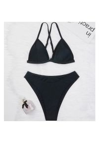 Intica - Bikini usztywniane z figami plażowe odporne na słońce i wodę Cassondra. Kolor: czarny. Materiał: materiał