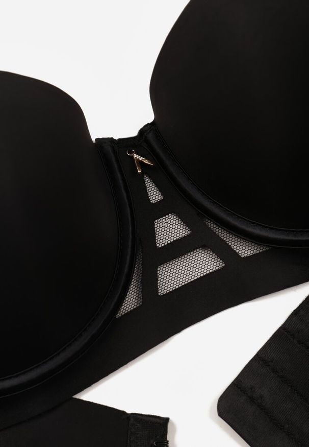 Renee - Czarny Klasyczny Biustonosz Typu Balkonetka Doriesana. Kolor: czarny. Materiał: jeans