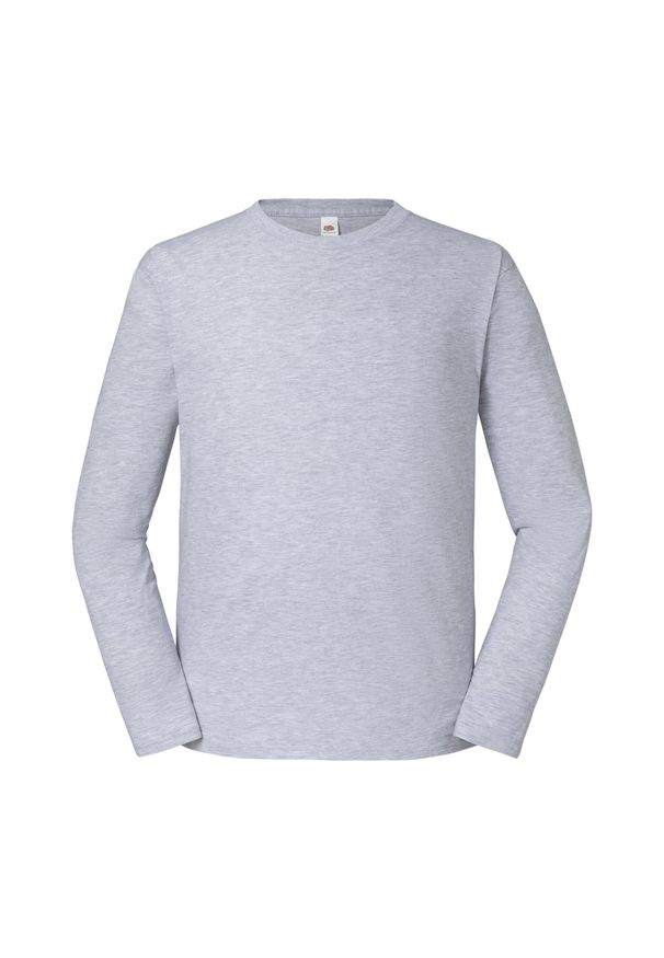 FRUIT OF THE LOOM - Męska Koszulka Z Długim Rękawem Iconic 195 Premium Heather. Kolor: szary. Długość rękawa: długi rękaw. Długość: długie