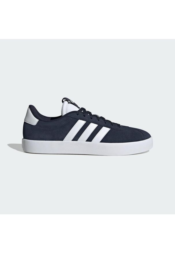 Adidas - Buty VL Court 3.0. Kolor: biały, wielokolorowy, niebieski. Materiał: zamsz