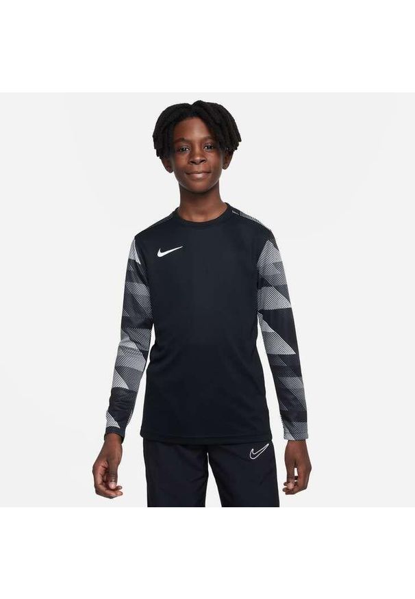 Koszulka piłkarska chłopięca Nike JR Dry Park IV. Kolor: biały, wielokolorowy, czarny. Długość rękawa: długi rękaw. Długość: długie. Sport: piłka nożna