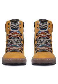 Rieker Trzewiki Z6743-68 Żółty. Kolor: żółty. Materiał: materiał #4