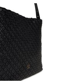 TOMMY HILFIGER - Tommy Hilfiger Torebka Th Braided Maxi Hobo AW0AW18161 Czarny. Kolor: czarny. Materiał: skórzane #5