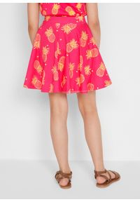 Spódnica dziewczęca (2 szt.) bonprix jasna limonka - różowy hibiskus. Kolor: żółty. Materiał: materiał, bawełna. Wzór: nadruk, aplikacja. Sezon: lato #2