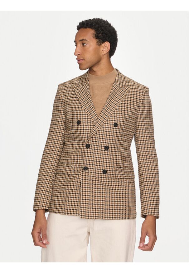 Hugo Marynarka Arti243F1X 50520356 Brązowy Extra Slim Fit. Kolor: brązowy. Materiał: wiskoza