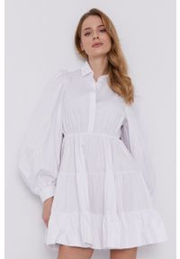 BARDOT - Bardot - Sukienka. Kolor: biały. Materiał: tkanina. Typ sukienki: rozkloszowane #3