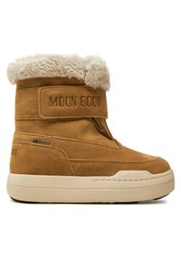 Moon Boot Śniegowce Junior Park Dtrap Boot Suede 80D3440040 Brązowy. Kolor: brązowy. Materiał: zamsz, skóra