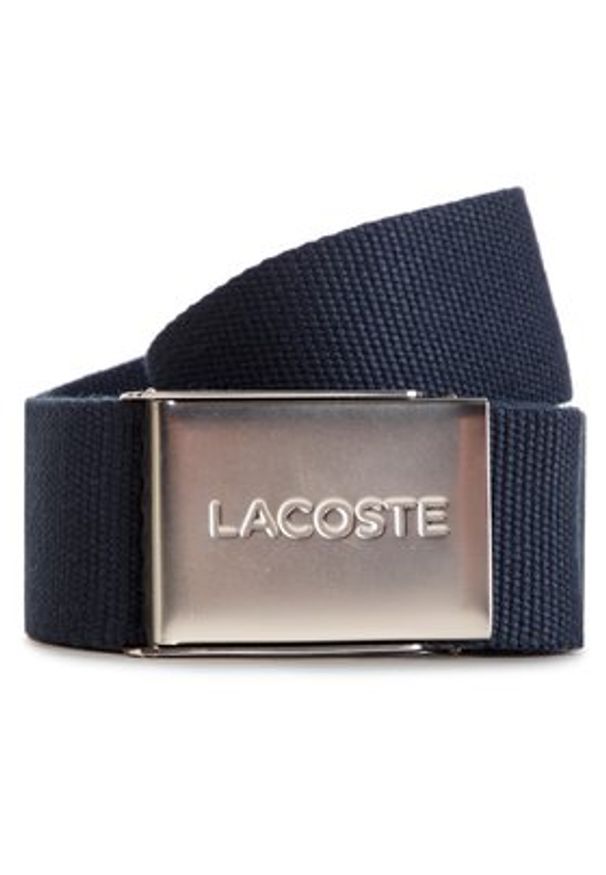 Lacoste Pasek Męski RC2012 Granatowy. Kolor: niebieski. Materiał: materiał