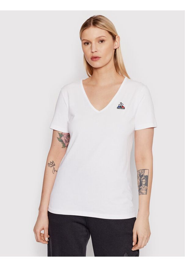 Le Coq Sportif T-Shirt 2210511 Biały Regular Fit. Kolor: biały. Materiał: bawełna