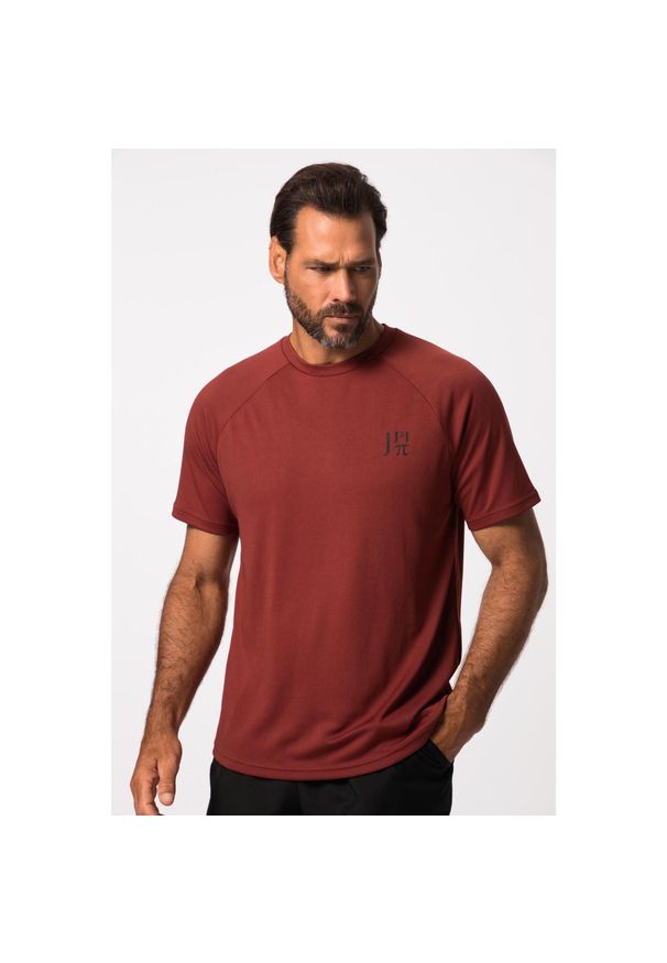 JAY-PI - Męski T-shirt FLEXNAMIC® fitness rękaw 1/2 nadruk z tyłu QuickDry. Kolekcja: plus size. Kolor: czerwony, różowy, wielokolorowy. Materiał: poliester, materiał. Wzór: nadruk. Sport: fitness