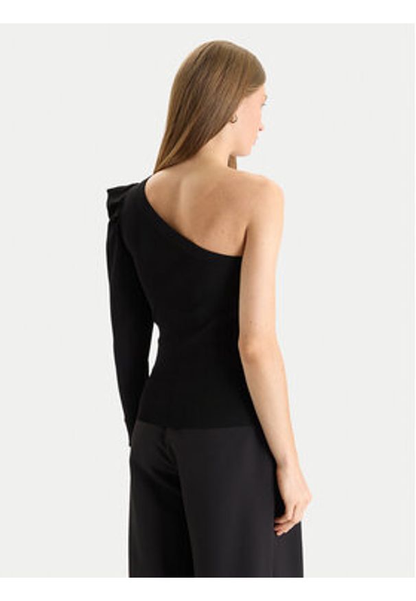 TwinSet - TWINSET Sweter 252AT3011 Czarny Slim Fit. Kolor: czarny. Materiał: wiskoza