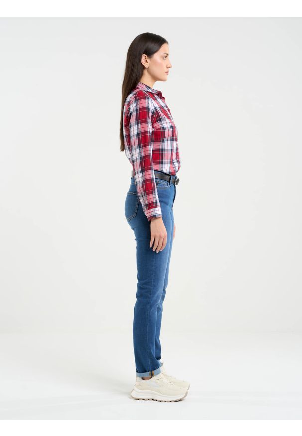 Big-Star - Jeansy damskie z wysokim stanem niebieskie Katrina High Waist 344. Okazja: na co dzień. Stan: podwyższony. Kolor: niebieski. Styl: elegancki, klasyczny, casual