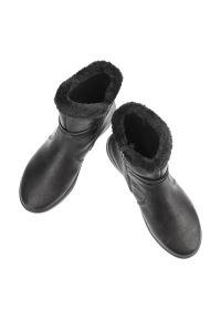 Czarne Botki Rieker Wygodne Buty Damskie. Zapięcie: pasek. Kolor: czarny. Materiał: syntetyk, futro, skóra ekologiczna. Sezon: zima. Styl: elegancki #8