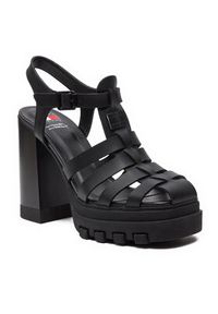 Tommy Jeans Sandały Tjw Heel Fisherman Sandal EN0EN02458 Czarny. Kolor: czarny. Materiał: skóra