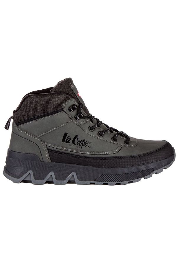 Buty Lee Cooper LCJ-24-01-2951MA - szare. Zapięcie: sznurówki. Kolor: szary. Materiał: materiał, polar, syntetyk, guma. Szerokość cholewki: normalna. Sezon: zima