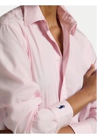 Polo Ralph Lauren Koszula 211968220003 Różowy Oversize. Typ kołnierza: polo. Kolor: różowy. Materiał: bawełna #4