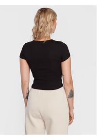 Gina Tricot T-Shirt Basic 17957 Czarny Slim Fit. Kolor: czarny. Materiał: bawełna