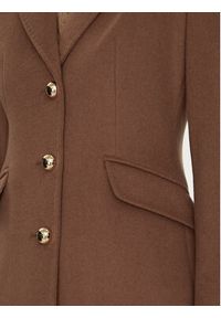 Motivi Płaszcz wełniany 0039Q200539N Brązowy Slim Fit. Kolor: brązowy. Materiał: wełna #4