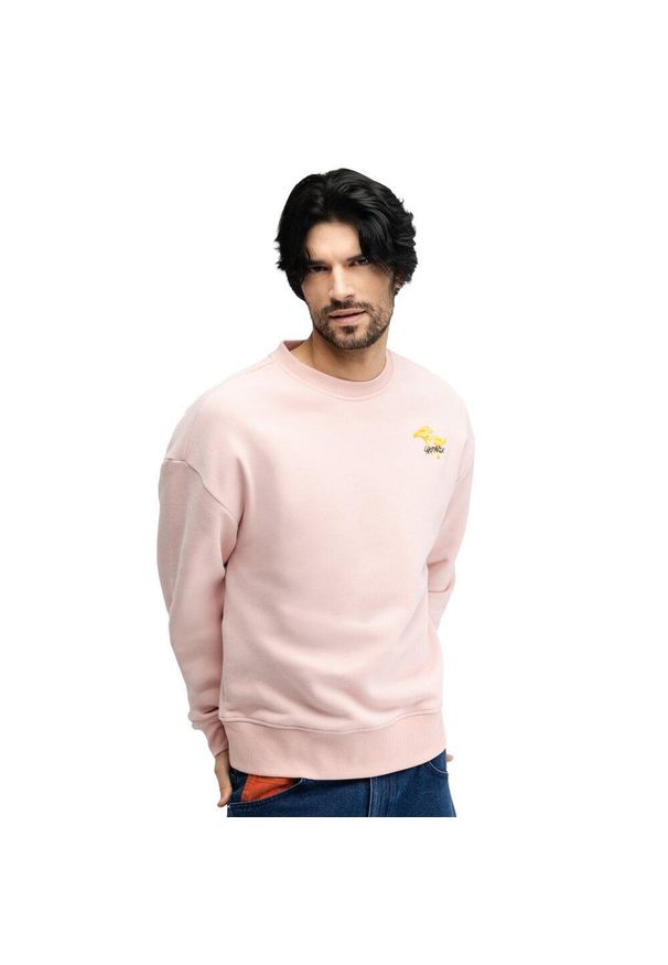 SIROKO - Męska bluza Siroko Hoppy Pink. Kolor: różowy. Materiał: prążkowany, materiał