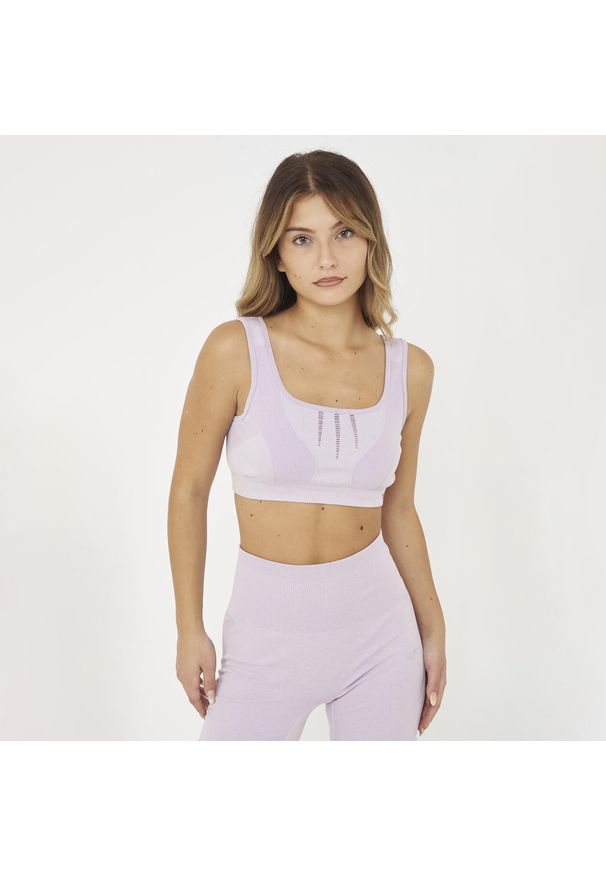 LEGEA - Sportowy crop top treningowy MADDY. Kolor: różowy. Materiał: nylon, elastan. Sport: fitness