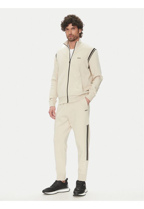 BOSS Dres 50533738 Beżowy Regular Fit. Kolor: beżowy. Materiał: bawełna