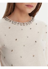 KAOS Sweter RI1KT021 Écru Regular Fit. Materiał: wełna #5