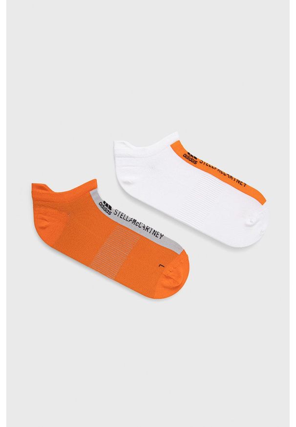Adidas by Stella McCartney - adidas by Stella McCartney skarpetki (2-pack) HG1214 damskie kolor pomarańczowy. Kolor: pomarańczowy. Materiał: poliamid