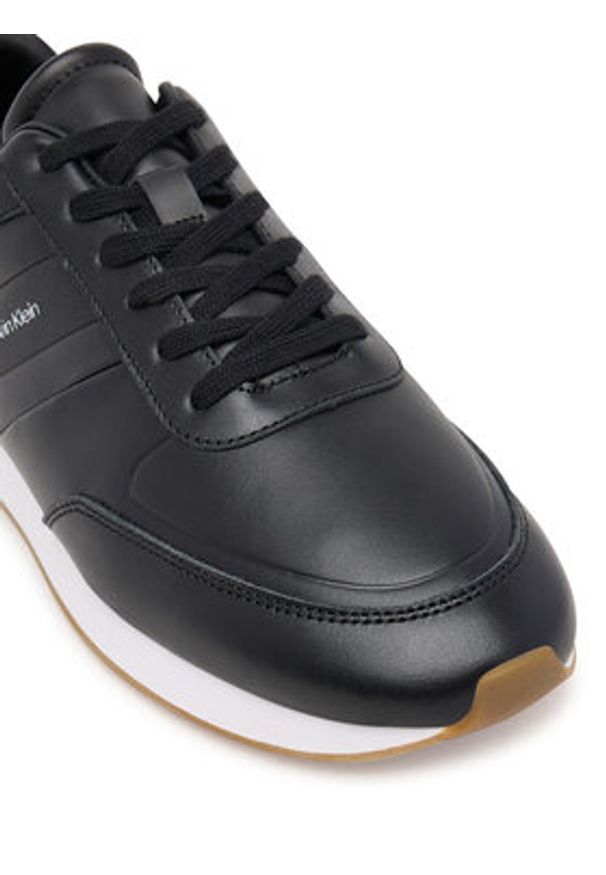 Calvin Klein Sneakersy Retro Runner Lth Tape YM0YM01381 Czarny. Kolor: czarny. Materiał: skóra