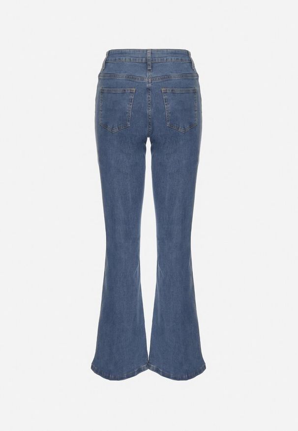 Born2be - Niebieskie Jeansy Dzwony z Bawełną Barilen. Okazja: na co dzień. Stan: podwyższony. Kolor: niebieski. Styl: casual, boho, vintage, klasyczny