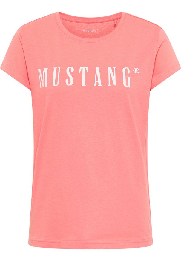 Mustang - MUSTANG Alina C Logo Tee Damski T-shirt Tea Rose 1013222 8142