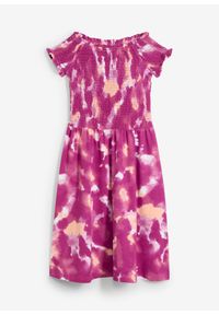 bonprix - Sukienka z dżerseju z elastycznego materiału z bawełną organiczną. Kolor: fioletowy. Materiał: jersey, materiał, bawełna. Sezon: lato