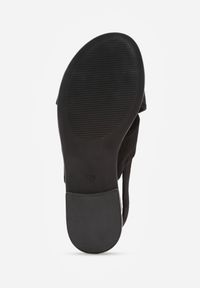 Renee - Czarne Sandały VICES z Imitacji Zamszu ze Skrzyżowanymi Paskami Fontalla. Okazja: na co dzień. Zapięcie: pasek. Kolor: czarny. Materiał: zamsz. Wzór: paski. Sezon: lato. Styl: casual, elegancki #3