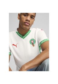 Puma - Męska koszulka wyjazdowa Maroko 2025 PUMA White Fast Green Red. Kolor: biały, czerwony, wielokolorowy, zielony
