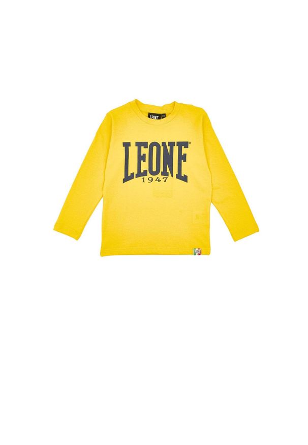 LEONE 1947 APPAREL - Dziecięcy t-shirt basic Leone z długim rękawem. Kolor: żółty. Długość rękawa: długi rękaw. Długość: długie. Sport: joga i pilates