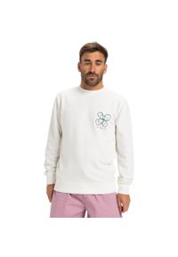 Quiksilver - Bluza z okrągłym dekoltem dla Mężczyzn GRAPHIC Biały. Kolor: biały. Materiał: materiał, poliester, bawełna. Długość: długie