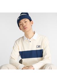 Koszulka męska New Balance MT53533PEF – beżowa. Kolor: beżowy. Materiał: bawełna, dresówka. Długość rękawa: długi rękaw #4