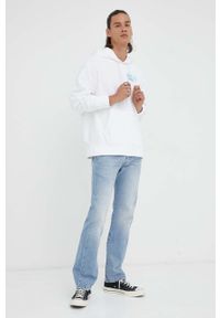 Levi's® - Levi's bluza bawełniana męska kolor biały z kapturem z nadrukiem. Okazja: na spotkanie biznesowe. Typ kołnierza: kaptur. Kolor: biały. Materiał: bawełna. Długość rękawa: długi rękaw. Długość: długie. Wzór: nadruk. Styl: biznesowy #4