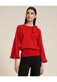 Luisa Spagnoli - LUISA SPAGNOLI - Czerwony wełniany sweter Marsia. Kolor: czerwony. Materiał: wełna